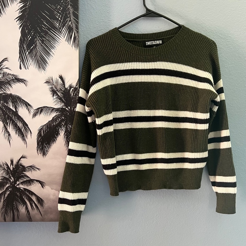 Green Striped Sweater